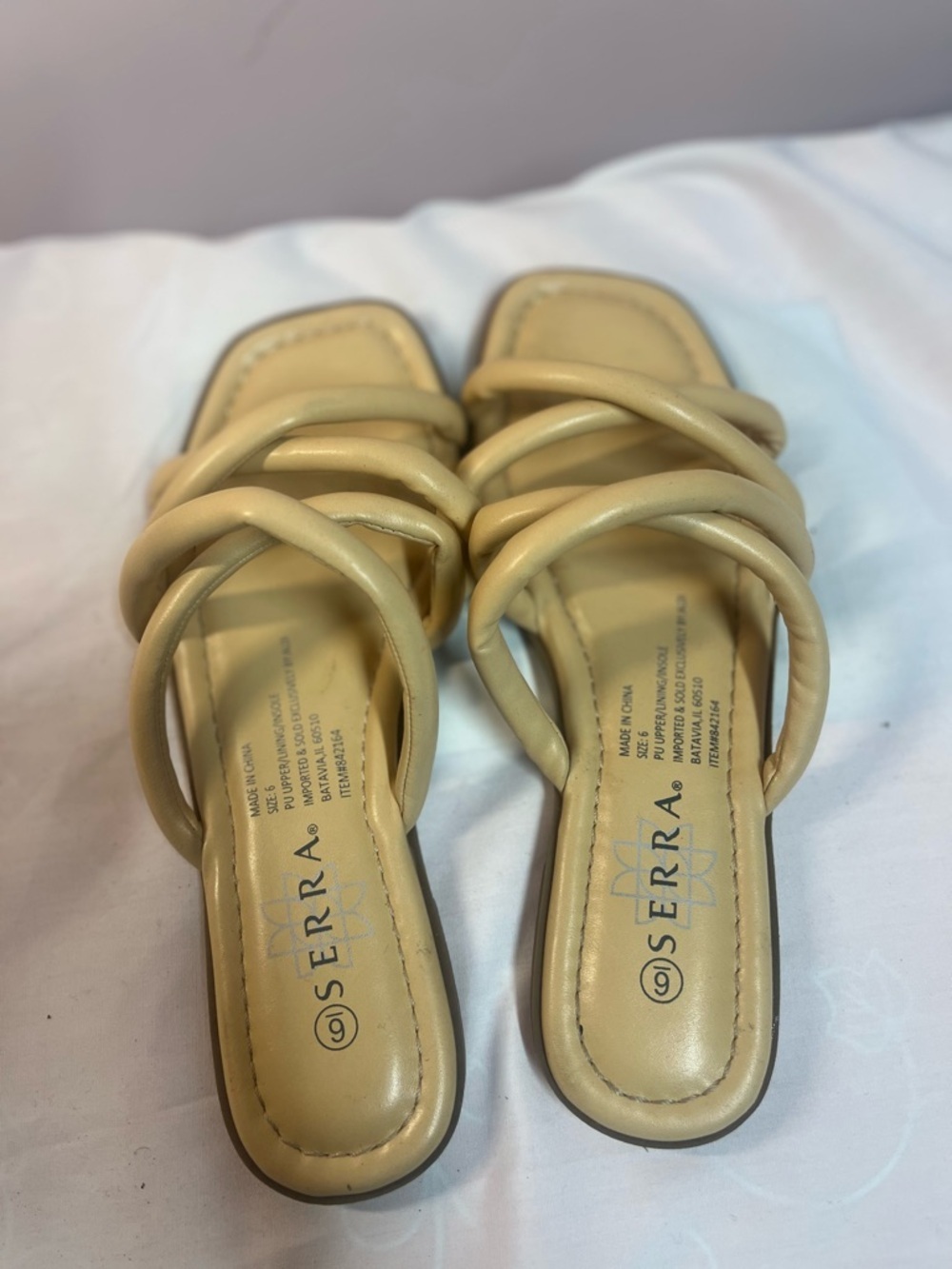 Serra Beige Crisscross Slide Sandals - Picture 5 of 7